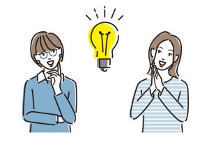 ひらめく女性